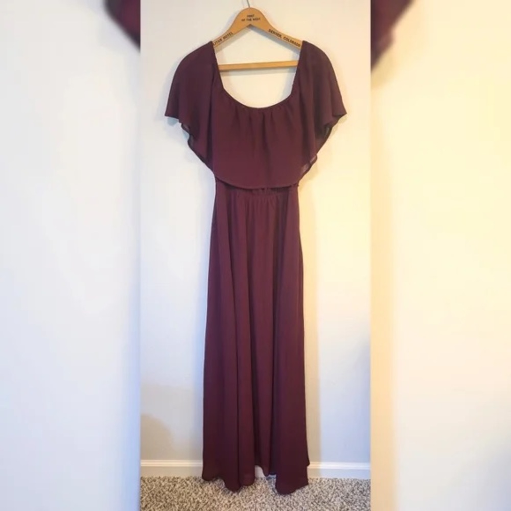 Baltic Born Maroon Long Party Dress Sheer XL - only worn once